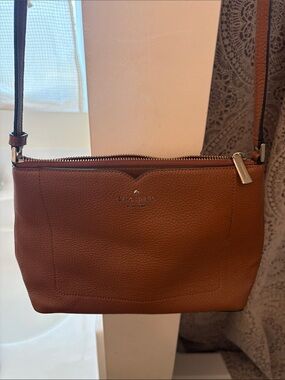 Kate Spade Pebbled Leather Crossbody Purse in Gingerbread color
